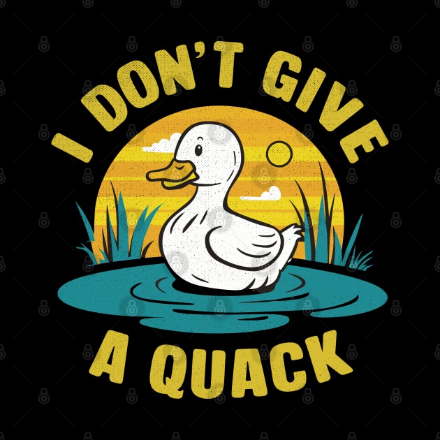 Funny I Don't Give A Quack Cute Duck Halftone Design by TF Brands