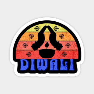 Retro Sunset Diwali Magnet