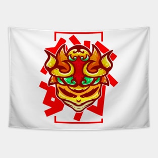 ANIMAL TRIBE red style illustrations Tapestry