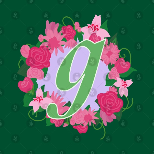 Monogram G, Personalized Floral Initial by Bunniyababa