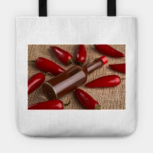 Hot sauce and chili peppers Tote