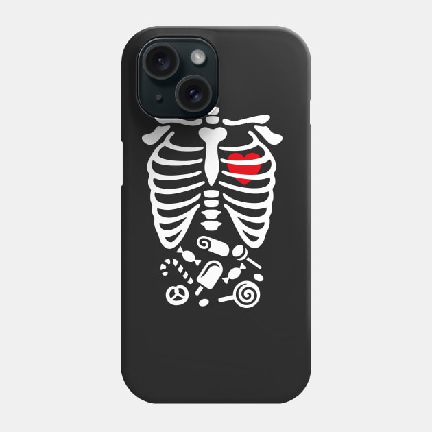 Scary Halloween X-Ray costume candy Phone Case by LaundryFactory
