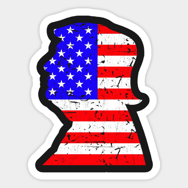 Trump American Flag Silhouette Donald Trump Sticker Teepublic Au