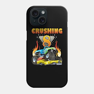 Kids Monster Truck 8 Year Old 8Th Birthday Boy Monster Car Phone Case