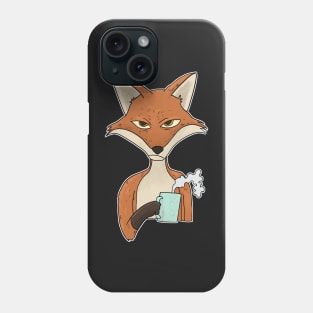 Grumpy Fox with Coffee Morning Grouch Phone Case