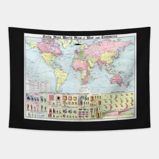 World map wall art 1934 dorm decor mappemonde daily mail world map Art Print Tapestry