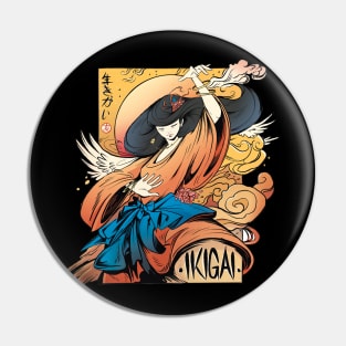 Japanese Geisha Samurai Anime Style Vibes Pin