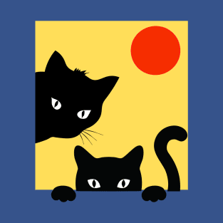 Two black cats in the window T-Shirt