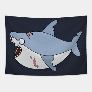 Zombie Shark Cartoon // Funny Halloween Zombie Tapestry