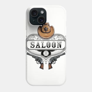 Saloon Hat Revolver Heart Phone Case