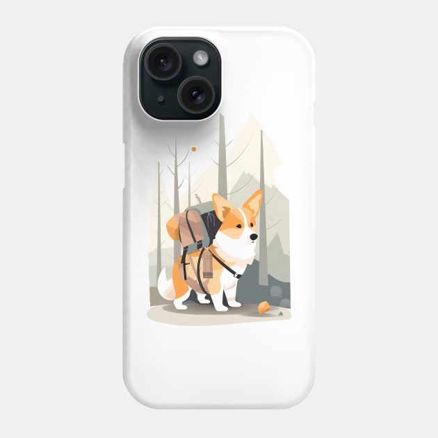 the corgi goes on a hike Phone Case by NemfisArt