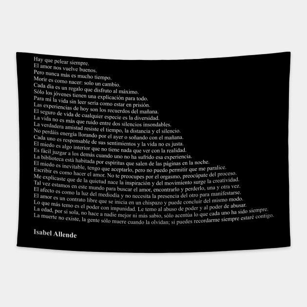 Frases De Isabel Allende Isabel Allende Tapisserie Teepublic De