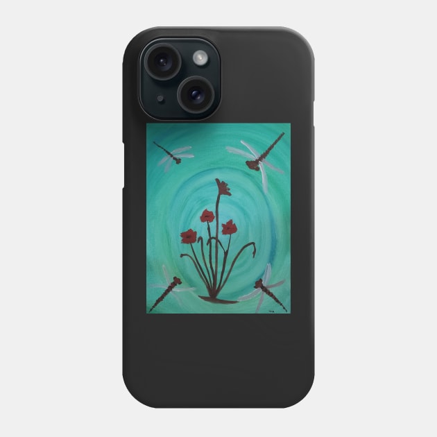 Ruby Red oil and watercolor painting by tabitha kremesec Phone Case by Tabitha Kremesec 