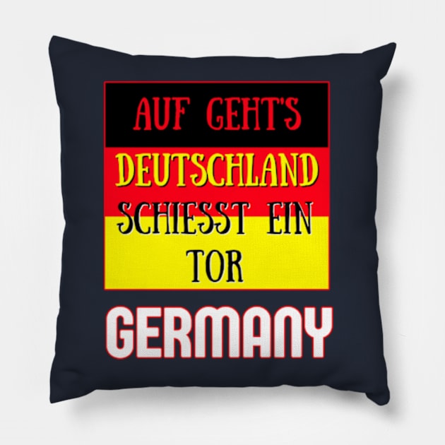 Germany Qatar World Cup 2022 - Auf Geht's Deutschland schiesst ein tor Pillow by Ashley-Bee