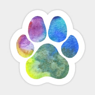 Rainbow Paw Print Magnet