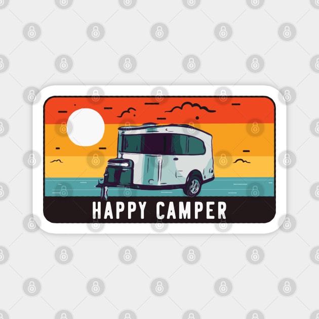 Happy Camper sunset Magnet by Camp Happy Hour