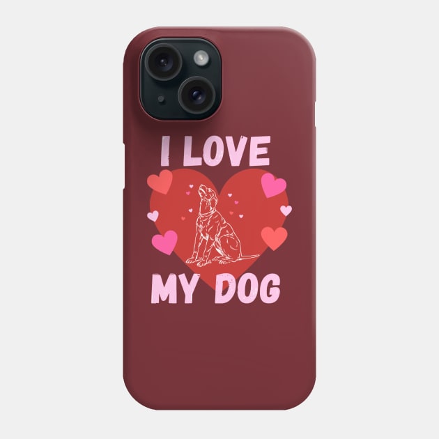 I love my dog love hearts design Phone Case by LukjanovArt