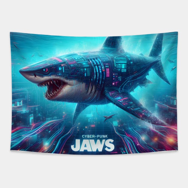 Unleash Oceanic Dread: Dive into Shark-Inspired Thrills with our Jaws-Inspired Collection! Tapestry by insaneLEDP