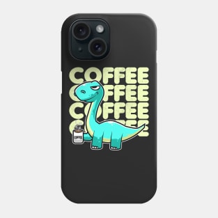 Cute Dinosaur Drinking Coffee Kawaii Neko Anime design Phone Case