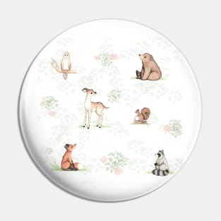 Woodland Animal Print Pin