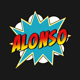 Boys Alonso Name Superhero Comic Book T-Shirt