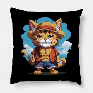 Cat straw hat Pillow