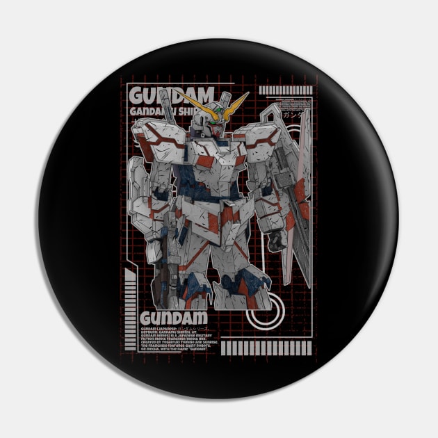 RX-0 Unicorn Gundam Pin by gblackid