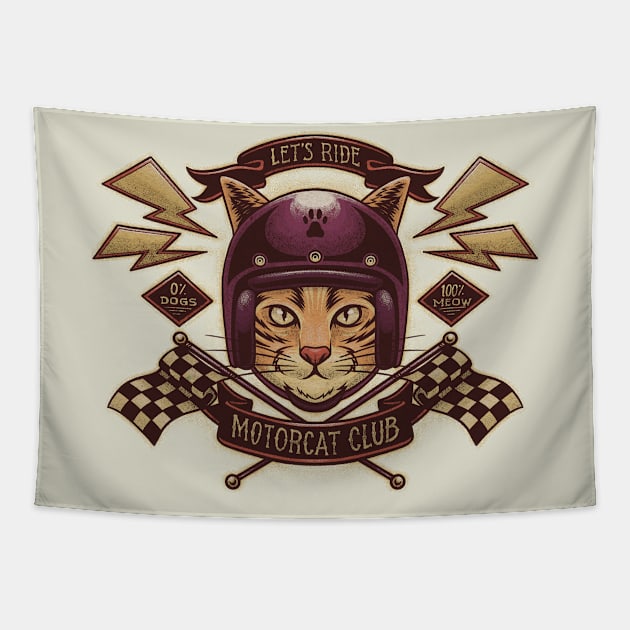 Motorcat Club Tapestry by snapedsgn