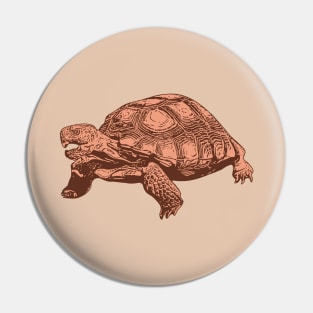 Desert Tortoise Linocut Style Pin