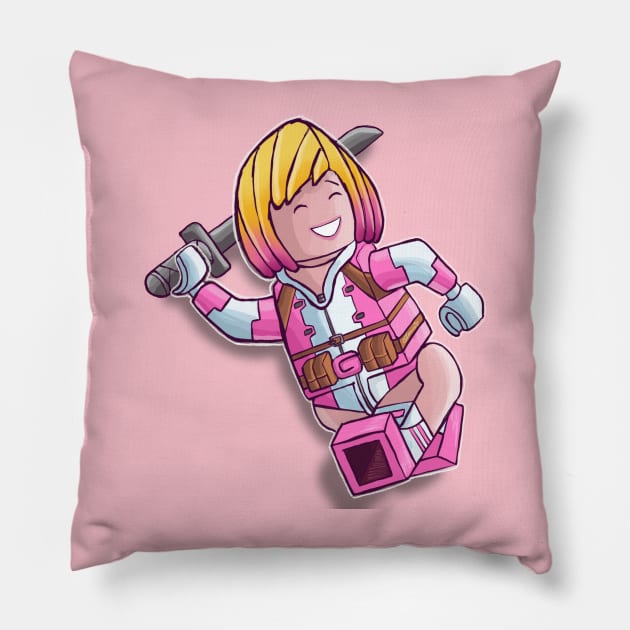 Gwen Mini-fig Pillow by Dreamfalling Studios