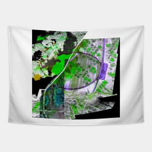 the wetland park in mangrove city urban ecopop collage art Tapestry