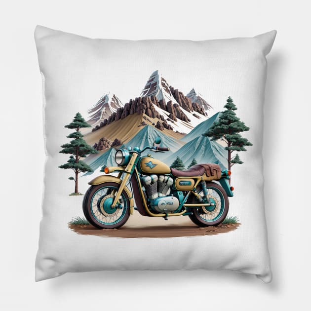 BIKES IN MOUNTAINS Pillow by HTA DESIGNS