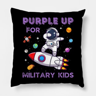 Purple Up Military Kids Military Child Month Astronaut Funny Pillow