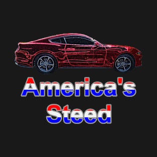 America's Steed - Red Neon T-Shirt