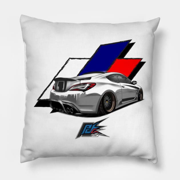 HYUNDAI GENESIS white Pillow by Nohjangnim