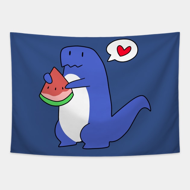 Dinosaur Love Watermelon Tapestry by saradaboru