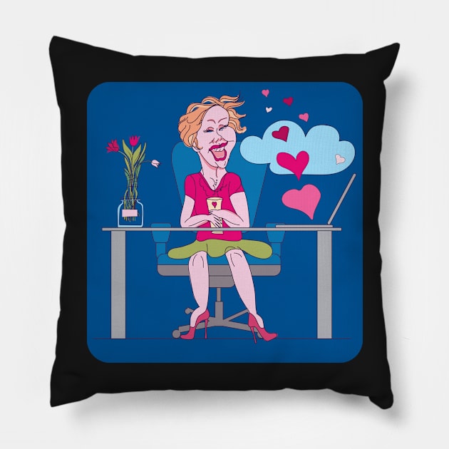 Boss Girl Working from home Pillow by IngaDesign