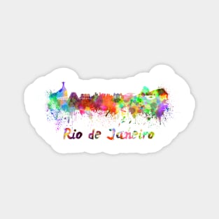 Rio de janeiro skyline in watercolor Magnet