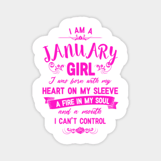I Am A January Girl Womens Birthday Gifts Magnet