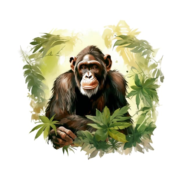 Cute Chimpanzee In Jungle by zooleisurelife