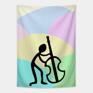 Guitar Figure Silhouette Colorful Pastel Tapestry