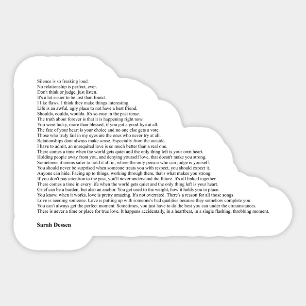 Sarah Dessen Quotes Sarah Dessen Sticker Teepublic