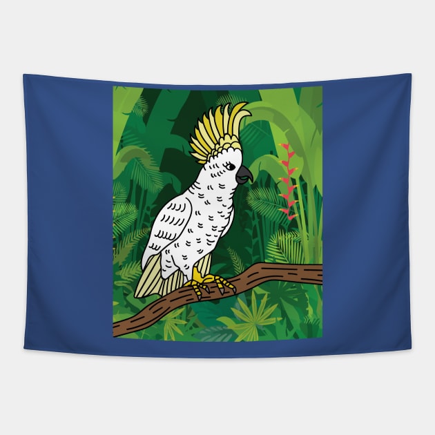 Colorful Cockatoo Bird Parrot Tapestry by flofin