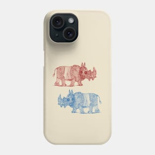 Two Rhinos with a handicap Phone Case