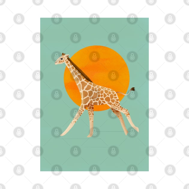 Giraffe and Sun by DrawingEggen