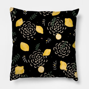 Black lemons Pillow