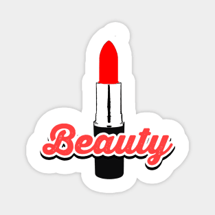 Beauty Red Lipstick Illustration Vector Design Magnet