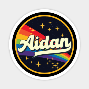 Aidan // Rainbow In Space Vintage Style Magnet