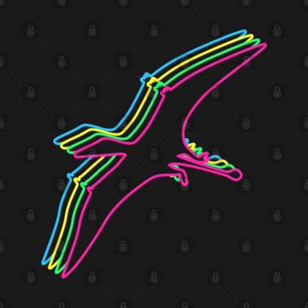 Pterosaur 80s Neon by Nerd_art