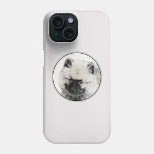 Keeshond Puppy (Drawing) Phone Case